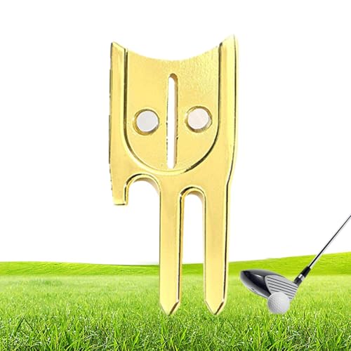 Grüne Reparaturgabel - Tragbares 6-in-1-Divot-Werkzeug und Ballmarker aus Metall - Rostfreies Golf-Divot-Werkzeug und Ballmarker zum Markieren von Golfbällen. Geschenke zum Vatertag, Muttertag von Generisch