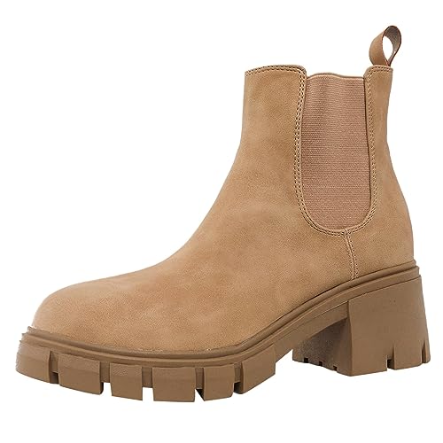 Gummistiefel Damen Chelsea Boots Schwarz Grundlegend Regenstiefel Outdoor Comfort Stiefel Anti-Rutsch Wasserdicht Reitstiefel Modische Stiefeletten von Generisch