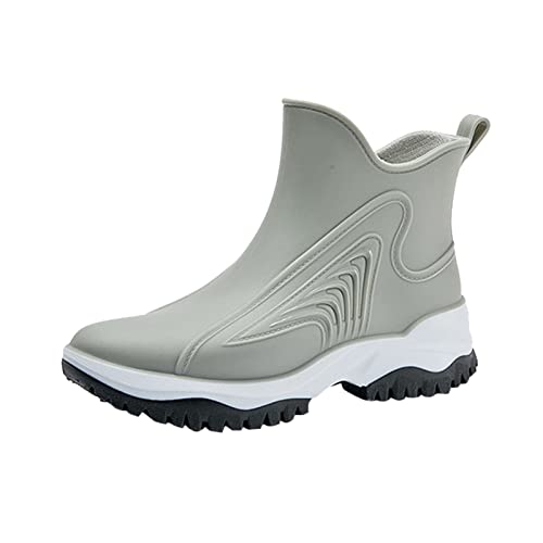 Gummistiefel Damen Halbhoch Gummisohlen Wasserdicht Reitstiefel 42 Weiter Schaft Sommer Mit Absatz Chelsea Boots Stallschuhe Anti-Rutsch Atmungsaktiv Leicht Regenstiefel Stiefeletten von Generisch