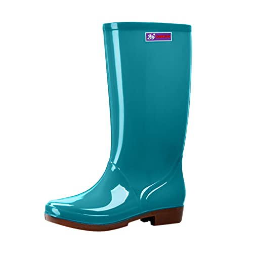 Gummistiefel Damen Hoch Leicht Sommer Regenstiefel Weit Mit rutschfest Sohle Gartenschuhe Einfarbig Mit Absatz Stiefeletten Anti-Rutsch Regenschuhe Bequem Reitstiefel wasserdichte Reitstiefeletten Gummistiefel Damen Hoch Leicht Sommer Regenstiefel Weit Mit rutschfest Sohle Gartenschuhe Einfarbig Mit Absatz Stiefeletten Anti-Rutsch Regenschuhe Bequem Reitstiefel wasserdichte Reitstiefeletten von Generisch