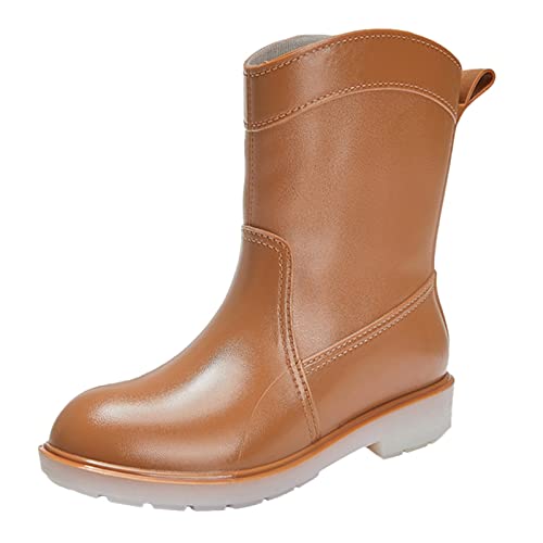 Gummistiefel Damen Hoch Wasserdicht Gummistiefel Kurz Wasserdicht Damenschuhe Elegant Und Bequem Regenstiefel Stiefeletten Chelsea Stiefel Mode Gartenschuhe Mit rutschfest Sohle Regenschuhe von Generisch