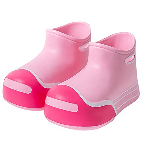 Gummistiefel Jungen Mädchen Kurze wasserdichte Gartenstiefel Federleicht Jungen Und Mädchen Regenschuhe Leichte Reflektierend Gummistiefel rutschfest PVC Barfussschuhe Cartoon-Muster Regenstiefel von Generisch