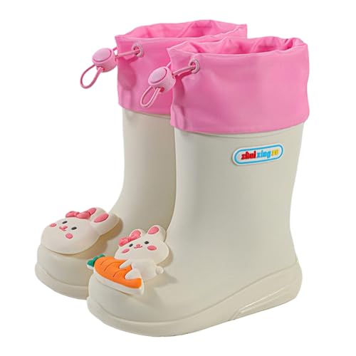 Gummistiefel Jungen Mädchen PVC Reflektierend Gartenstiefel Kurze Cartoon-Muster Regenschuhe wasserdichte rutschfest Gummistiefel Eva Federleicht Barfussschuhe Jungen Und Mädchen Regenstiefel von Generisch