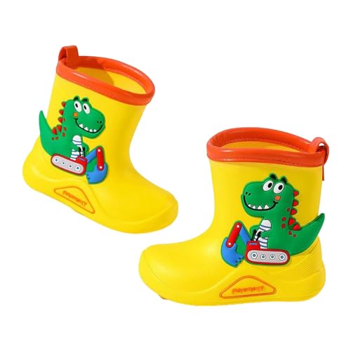 Gummistiefel Kinder Leicht rutschfest Kurze Regenstiefel Eva Dicke Sohle Regenschuhe Federleicht wasserdichte Kinderstiefel Cartoon-Muster Reflektierend Gartenstiefel Jungen Und Mädchen Barfussschuhe von Generisch