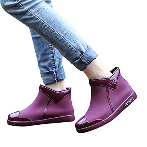 Gummistiefeletten Damen Chelsea Stiefel Mode Gartenschuhe Gummistiefel Kurze Regenstiefel Wasserdicht Mit rutschfest Sohle Langschaft wasserdichte Stiefeletten Garten Stiefel Anti Rutsch von Generisch