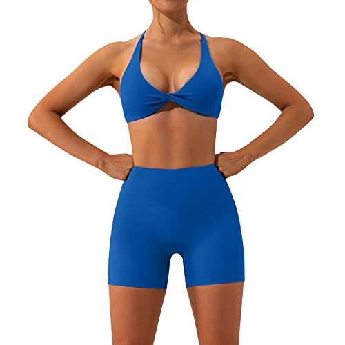 Gym Set Damen, Sport Set Damen 2 Teiler Sportkleidung - Yoga Outfit Mädchen Trainingsanzug Zweiteiler Sommer Langarm Workout Gym Nahtloses Jogginganzug Freizeitanzug von Generisch