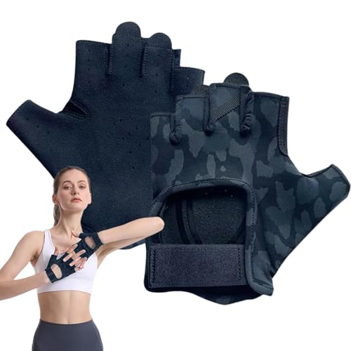 Gym Workout Handschuhe, Halbfinger Fahrradhandschuhe, gepolsterte & Straßenreithandschuhe für Radbegeisterte, Fitness, atmungsaktiv, rutschfest, Gym Handschuhe für Reiten, Damen von Generisch