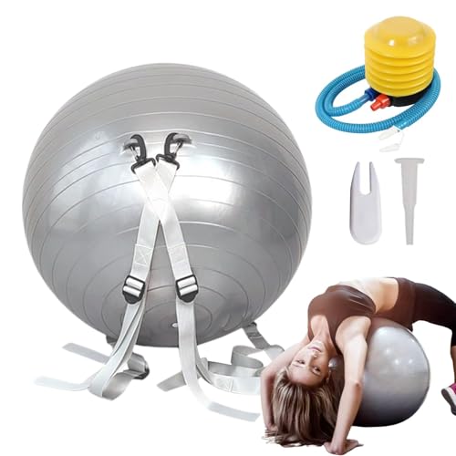 Gymnastikbälle zum Trainieren,Yogaball Somersault - Multifunktionaler zusätzlicher Fitness-Yoga-Ball | Gewichtetes Training, verstellbare Schultergurte, multifunktionales Hilfsmittel, 250 kg Tragkraft von Generisch