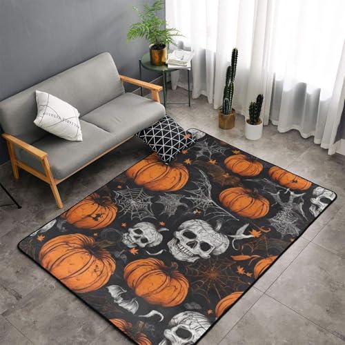 Halloween-Geister-Teppich, 3D-Druck, Wohnzimmer, Schlafzimmer, Teppich, rutschfeste Bodenmatte, weich, leicht zu reinigen (Stil 6,140 x 200 cm) von Generisch