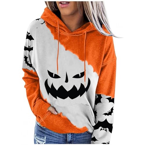 Halloween Pullover Hoodie Sweatjacke Damen Jacken KapuzenFür Jacke Teenager Mädchen College Schwarz Übergangsjacke Fleecejacke Sommer Strickjacke Damen-Jacken Mit Kapuze von Generisch