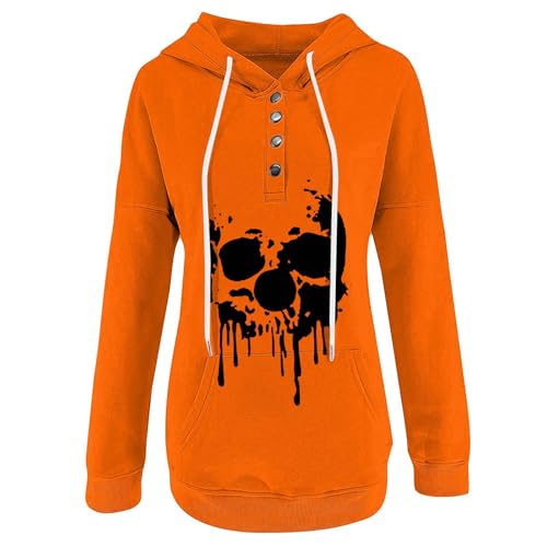 Halloween Pullover Hoodie Sweatjacke Damen Kapuzenjacke Sweatshirt Damen-Jacken Mit Kapuze Hoodies Fleecejacke Lang Jogging Oversize Große Größen Sommer Kapuzenjacke von Generisch