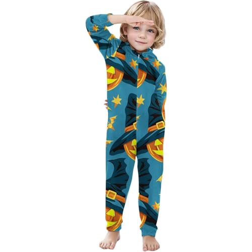 Halloween Totenkopf-Skelett-Druck einteiliger Overall Familien-Pyjama-Set Anzug Trainingsanzug Hoodie mit Kapuze Overall Homewear Unisex-Einteiler h004 Himmelblau 0C，5T von Generisch