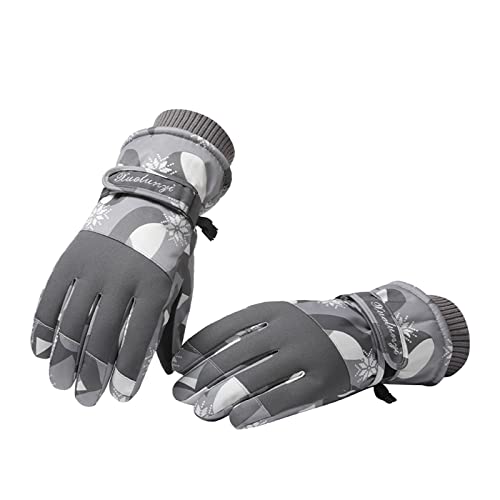 Handschuhe Durchsichtig Schwarz Fishnets Frauen Winter Outdoor Sports Skifahren Reiten Kältesicher Wasserdicht Touchable Handy Slip Bedruckte Warme Handschuhe Handschuhe Durchsichtig (Grey, One Size) von Generisch