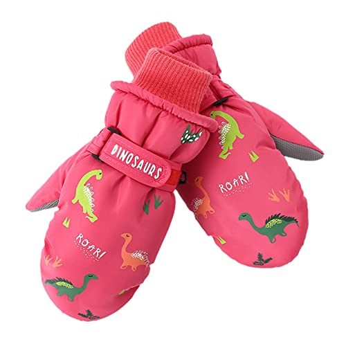 Handschuhe Fäustlinge Kinder Winter Skihandschuhe Warme Handschuhe Warme Niedlich Bedruckte Handschuhe Akiing Reithandschuhe Für Kinder Winddichte Handschuh Handschuhe Fäustlinge Kleinkind (Rosa, S) von Generisch