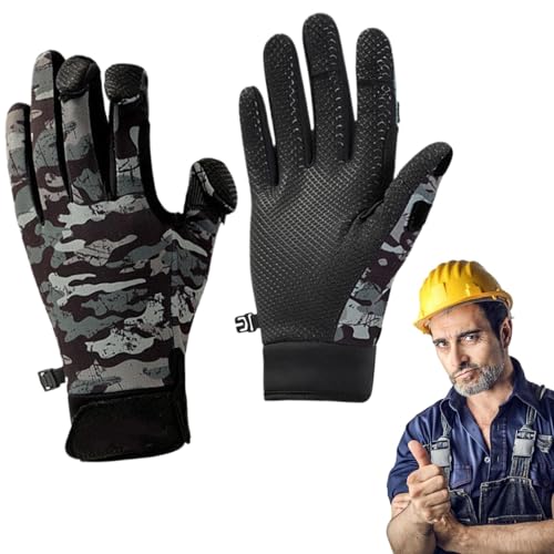 Handschuhe zum Eisfischen, Winter-Angelhandschuhe - Winterwarme Fleece-Fingerlose Handschuhe für die Jagd,Touchscreen-Handschuhe zum Fliegenfischen, rutschfeste warme Handschuhe für kaltes Wetter für von Generisch