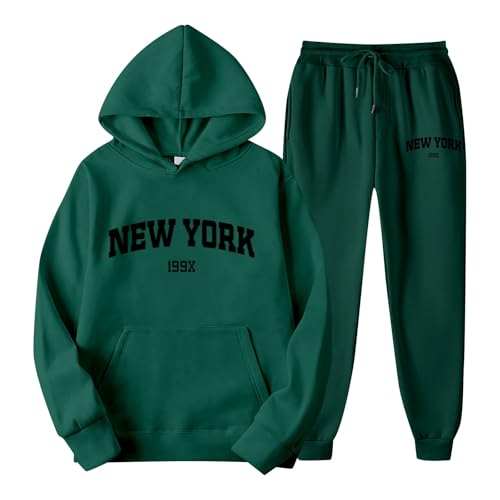 Hausanzug Damen Elegant, Jogginganzug, Sport Set, Freizeitanzug Damen, Jogginganzug Damen Und Herren Set - Baumwolle Oversize Trainingsanzug Hoodie Und Jogginghose Unisex Baggy Hausanzug Sportanzug von Generisch