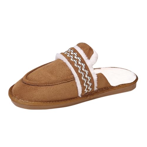 Hausschuhe Damen Plüsch Lustig Für Lammfell Winter Flauschige Halloween Hausschlappen Hüttenschuhe Barfuss Damen-Hausschuhe Pantoffeln rutschfeste Filz Haus Schuhe Women's Slippers Paar 41 von Generisch