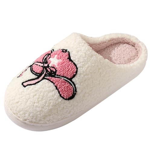 Hausschuhe Damen Winter Plüsch Warm Hausschuhe Outdoor Bequeme Hüttenschuhe rutschfeste Baumwolle Slippers Weiche Elegant Filzpantoffeln Indoor Memory Foam Pantoffeln von Generisch