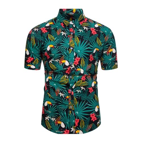 Hawaii Hemd Männer 90er Jahre Outfit Baumwolle Hawaiihemd Strand Party Sommerhemd Kurzarm Bügelfrei Freizeithemden Oversized Freizeit Funky Print Shirt Unisex Surf Für Urlaub Hawaiian Hemden von Generisch