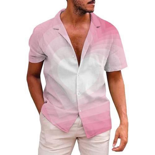 Hawaiihemd Kurzarm Männer Baumwolle Hawaii Hemd Strand Party Sommerhemd Bügelfrei Freizeithemden 90er Jahre Outfit Herren Hemden Regular Fit Funky Shirt Sommer Surf Für Urlaub Hawaiian Print von Generisch