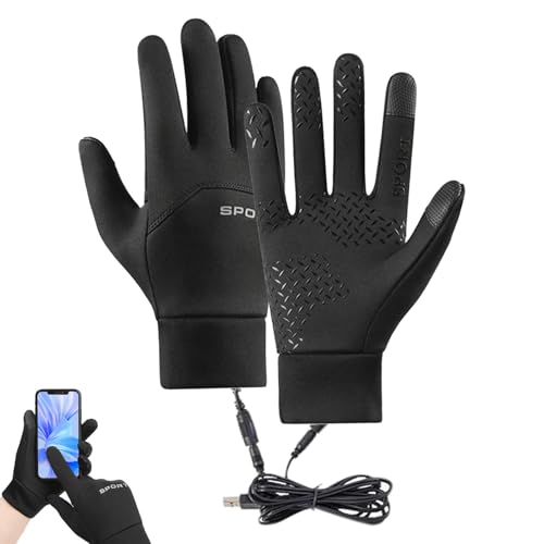 Heated Winter Gloves, Windproof Cycling Gloves, Touchscreen Thermal Gloves, Winter Heated Gear, Heating Mittens Winter Outdoor Gear for Cycling Hiking Skiing Motorcycling Daily Commutin von Generisch