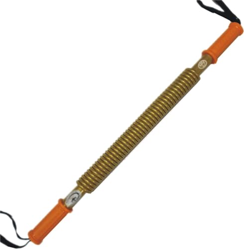 Heavy Duty Power Twister Bar 35 kg 110 kg Federbrust-Expander für Arm, Bizeps, Brust, Schulter und Unterarm, Krafttraining, Oberkörper-Trainingsgerät (Gold, 60 kg) von Generisch