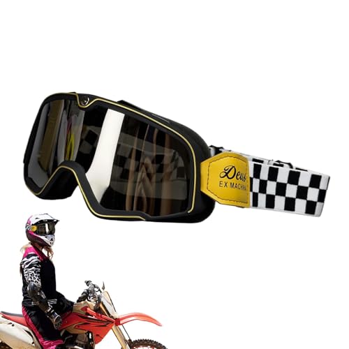 Helmbrille,Brille Dirtbike,Retro winddichte Reitbrille - Motorrad-Reitbrille, staubdichte, winddichte Sonnenbrille für Outdoor-Aktivitäten von Generisch