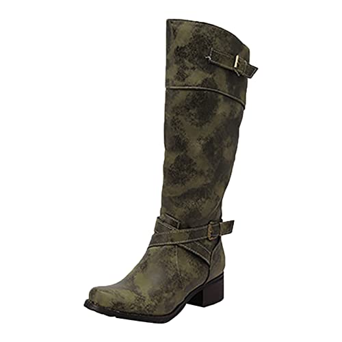 Herbst Schuhe Damen, übergangsschuhe Damen, Damen Boots Lederstiefel Schnürboots Knee High Women Stiefel Leder herbsteschuhe Schuhe herbste Weiter Schaft Dicke Waden Flach Wide Calf von Generisch