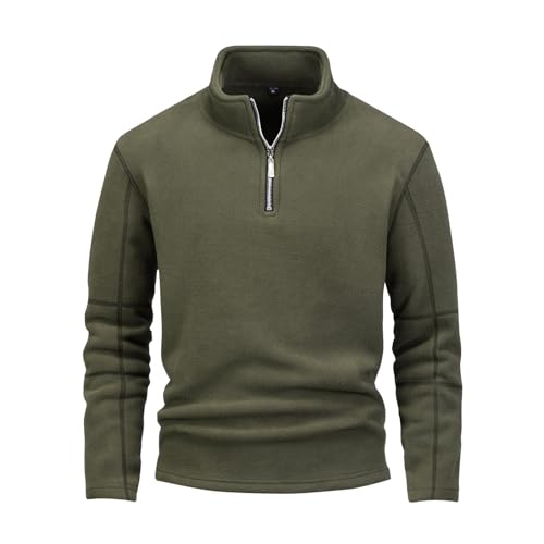 Herren Fleece Pullover Warmes Microfleece Sweatshirt Half Zip Fleecepullover Für Herbst Und Winter Herren Fleece Microfleece Sweatshirt Half Zip Microfleece Outdoor Sweatshirt Strickjacke von Generisch