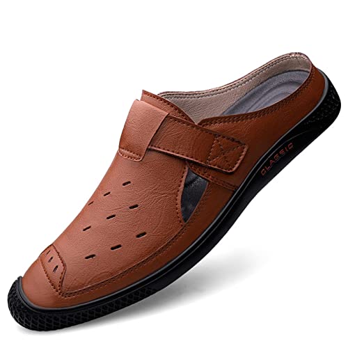 Herren Lederschuhe Sommer Herren Echtleder Sandalen Herrenschuhe Herren Freizeitschuhe Soft Driving Flats Herren von Generisch