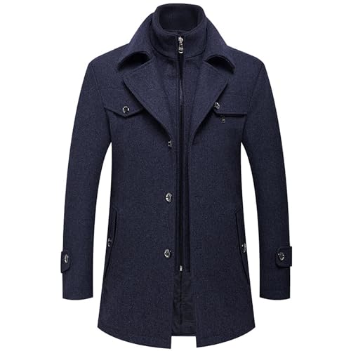 Herren Mantel Winter Freizeit Langer Kurzmantel Lange Elegant Wollmantel Long Steppmantel Lang Kurz Parka Übergangsmantel Stoffmantel Flanell Mittellang von Generisch