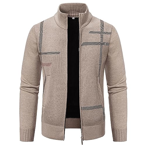 Herren Pullover Winter, Pulli Herren Rollkragenpullover Pullover - Winterpullover Oversize Sweatshirts Elegant Casual Sweater Langarm Fleecepullover Strickpullover Grobstrick Mit Stehkragen von Generisch