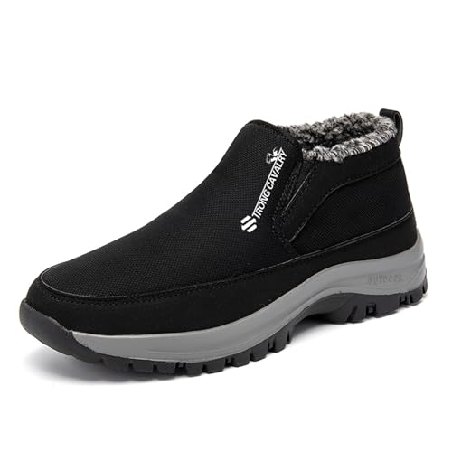 Herren Schuhe, Winterschuhe Herren Barfußschuhe Winter Mittelhohe Wanderschuhe mit Fußgewölbeunterstützung Trekkingschuhe Warm Gefüttert Outdoor Schuhe rutschfeste Sneaker Wasserdicht Winterstiefel von Generisch