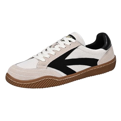 Herren-Schuhe 501 Sneaker, lässig, flach, leicht, Netzstoff, atmungsaktiv, einfarbig, Sneaker-Aufbewahrungsboxen für Herren, weiß, 34 von Generisch