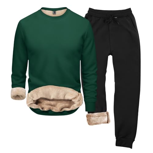 Herren Thermo Unterwäsche Set Baumwolle Rundhalsausschnitt Tops Stretch Jungen T-Shirt Gerippt Einfabrig Unterhemd Set Schlank Elegant Longsleeve Fitted Pullover Fleece Fleecepullover von Generisch