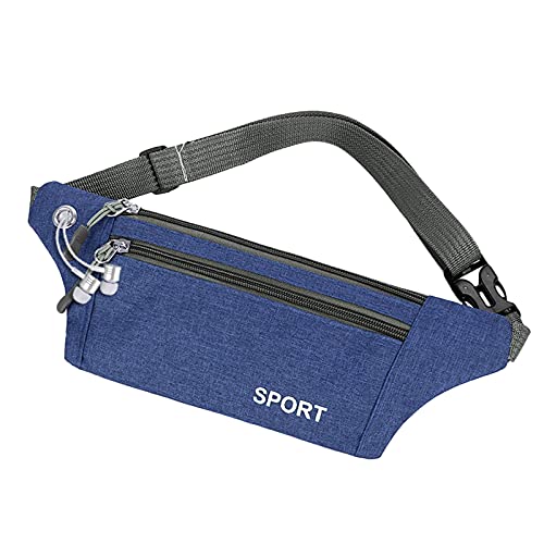 Herren und Klein Damen Satchel Taille Sporttasche Gürteltasche Hüfttasche Hüfttasche Wandern Männer, blau, 32X4X11 von Generisch