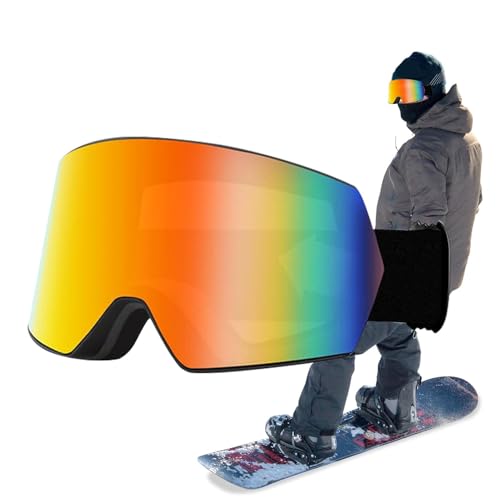 Hochleistungs-Skibrille mit Anti-Beschlag-Doppelschicht und winddichtem Design, ideal für klare Sicht und verbesserten Komfort, geeignet für Kinder, Jugendliche und Erwachsene, Größe: 18,5 x 9,3 x 4 von Generisch