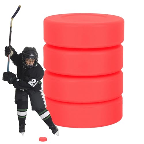 Hockey-Pucks für Kinder,Hockey-Übungspucks,4 Stück Bodenhockey-Pucks | Hockeytraining, Eishockeytraining, Bodenhockey-Pucks, offiziell vorgeschriebene Größe und Gewicht für klassisches Training von Generisch