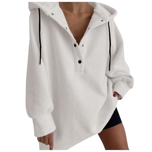 Hoodie Damen Oversize Kapuzenpullover - Teenager Reißverschluss Pullover Sachen Winterpullover Sport Oberteil Langarm Herbst Winter Sweatshirt Pulli von Generisch