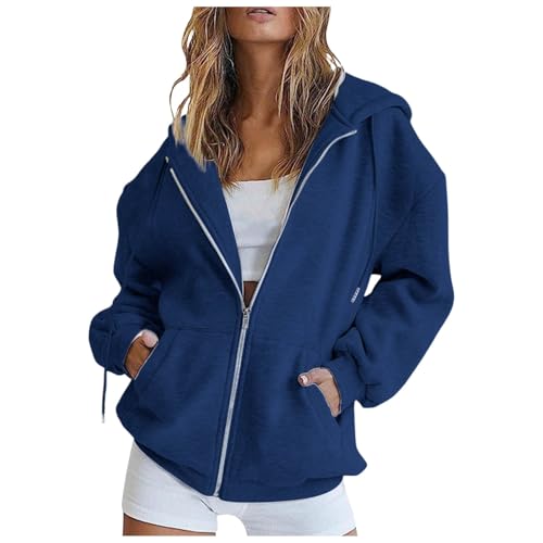 Hoodie Damen Sweatjacke 2025 Kapuzenjacke Herbst Winter Lang Sweatshirt Kapuzenpullover Mit Kapuze Reißverschluss Mantel Oversize Pullover Sportjacke Damen Zipper Hoodie Kapuzenjacke Langarm von Generisch