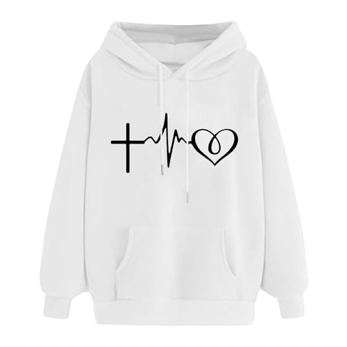 Hoodies Damen, Sweatjacke Hoodie Damen Weiße Sweatjacke Damen Oversize Hoodie Sommerjacke Sweatweste Große Größen Sweatshirt College Jacke Jacken Kapuzenpullover für Teenager Mädchen von Generisch