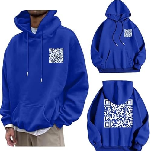 Hoodies für männer, Funny Fu Qr Code Fuck-You Hoodie Herren Damen, Lustig Sweatshirt Mit Kapuze Humorous Hidden Message Shirt Funky Trend Y2K Hoodies Teenager Mädchen Qr Code Pullover von Generisch