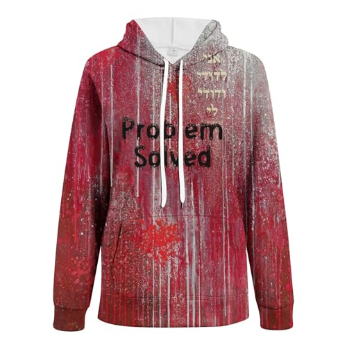 Hoody Damen mit Kapuze, Problem Gelöst Sweatjacke Hoodie Damen Halloween Kostüm Hoodie Jacke Damen Strickjacke Oversize Kapuzenjacke Camouflage Kapuzenpullover für Sweatjacke Sweatshirt College von Generisch