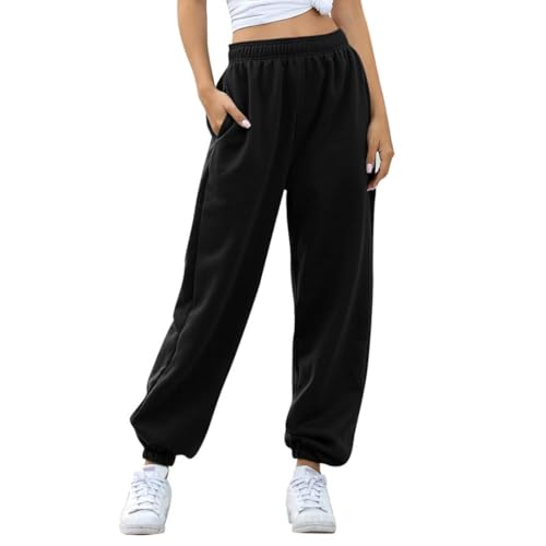 Hose Damen, Jogginghose Damen Sporthosen Lange Yoga Hosen Loose Casual Jogginghose High Waist Loose Fit Elastischer Bund Freizeithosen Hohe Trainingsanzug Hosen Sweathose Mit Taschen von Generisch