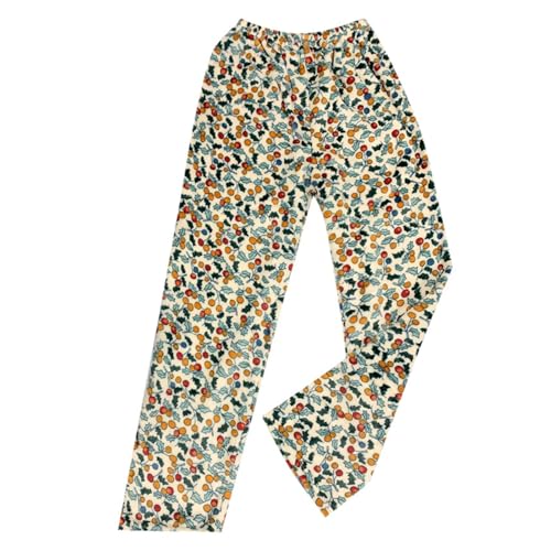 Hose-Weihnachten-Damen, Pyjama Hosen Damen Flanell Karierte Pyjamahose Schlafhose Flauschig Lang Fleecehose Haushose Fleece Kuschel Kuschelhose Plüschhose Schlafanzughose von Generisch