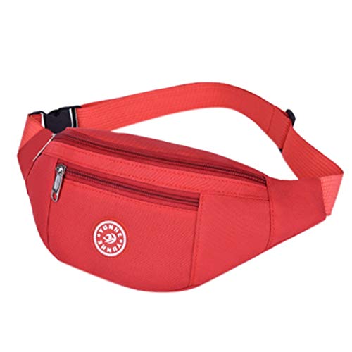 Hüfttaschen Damen Schulter wasserdicht lässige Kuriertaschen Unisex Taschentasche Hüfttaschen Gürteltasche (Red, One Size) von Generisch