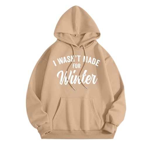 I wasn't Made for Winter Pullover Damen Sweatshirt Golf Drucken Langarm Rundhals Pulli Herbst Winter Frauen Buchstaben Druck Locker Casual Oberteil Sport Streetwear Sweatshirts ohne Kapuze Bluse Tops von Generisch