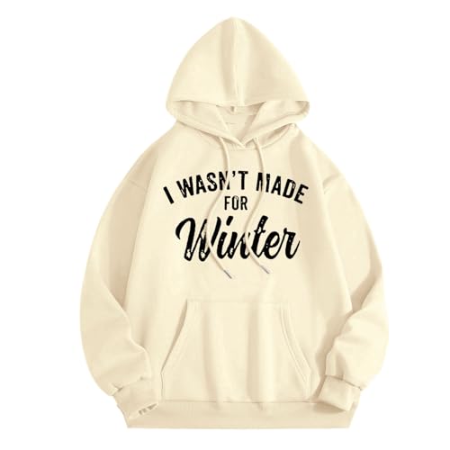 I wasn't Made for Winter Pullover Damen Sweatshirt Golf Drucken Langarm Rundhals Pulli Herbst Winter Frauen Buchstaben Druck Locker Casual Oberteil Sport Streetwear Sweatshirts ohne Kapuze Bluse Tops von Generisch