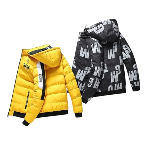 Jacke, Winter Parka Jacke Herren Damen Outdoor Freizeit Übergangsjacke Winterjacke Warm Winddicht Daunenjacke mit Kapuze Wanderjacke Bequeme Weich Doppelseitig Pufferjacke von Generisch