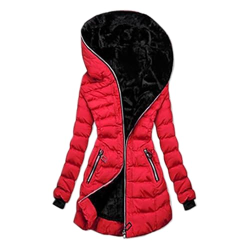 Jacke Winter Damen, Softshell Mantel Für Damen Wintermantel Damen Lang Winterjacke Winddichte Warm Damenwinterjacke Mäntel Parka Elegant Steppjacke von Generisch